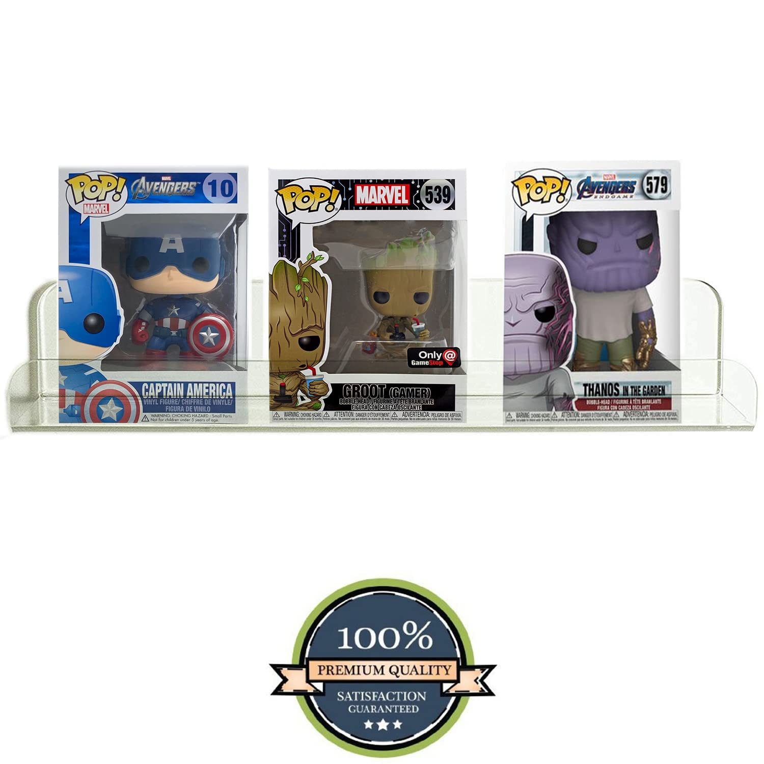 Huji 16 Inch Clear Acrylic Shelf with Rounded Corners for Books, Collectibles, Photos, Coffee Mugs, Makeup, Funko Pops, Toys, Spice Rack - Image 6