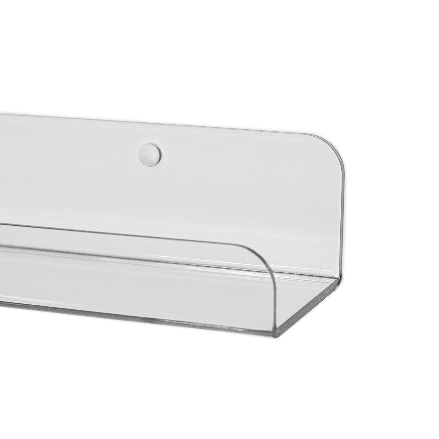 Huji 16 Inch Clear Acrylic Shelf with Rounded Corners for Books, Collectibles, Photos, Coffee Mugs, Makeup, Funko Pops, Toys, Spice Rack - Image 7