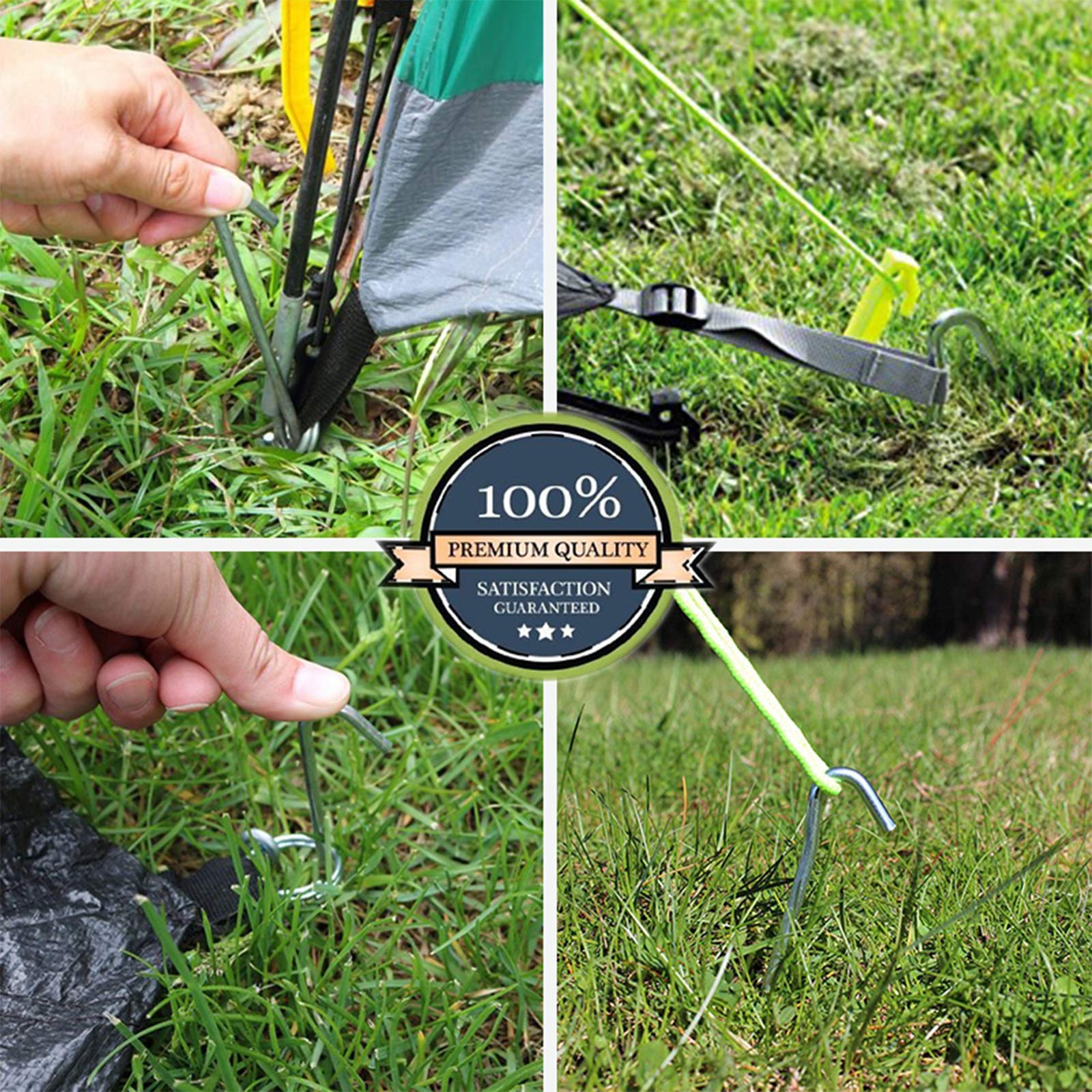 HUJI 20PCS Galvanized Steel Tent Pegs Stakes - Image 4