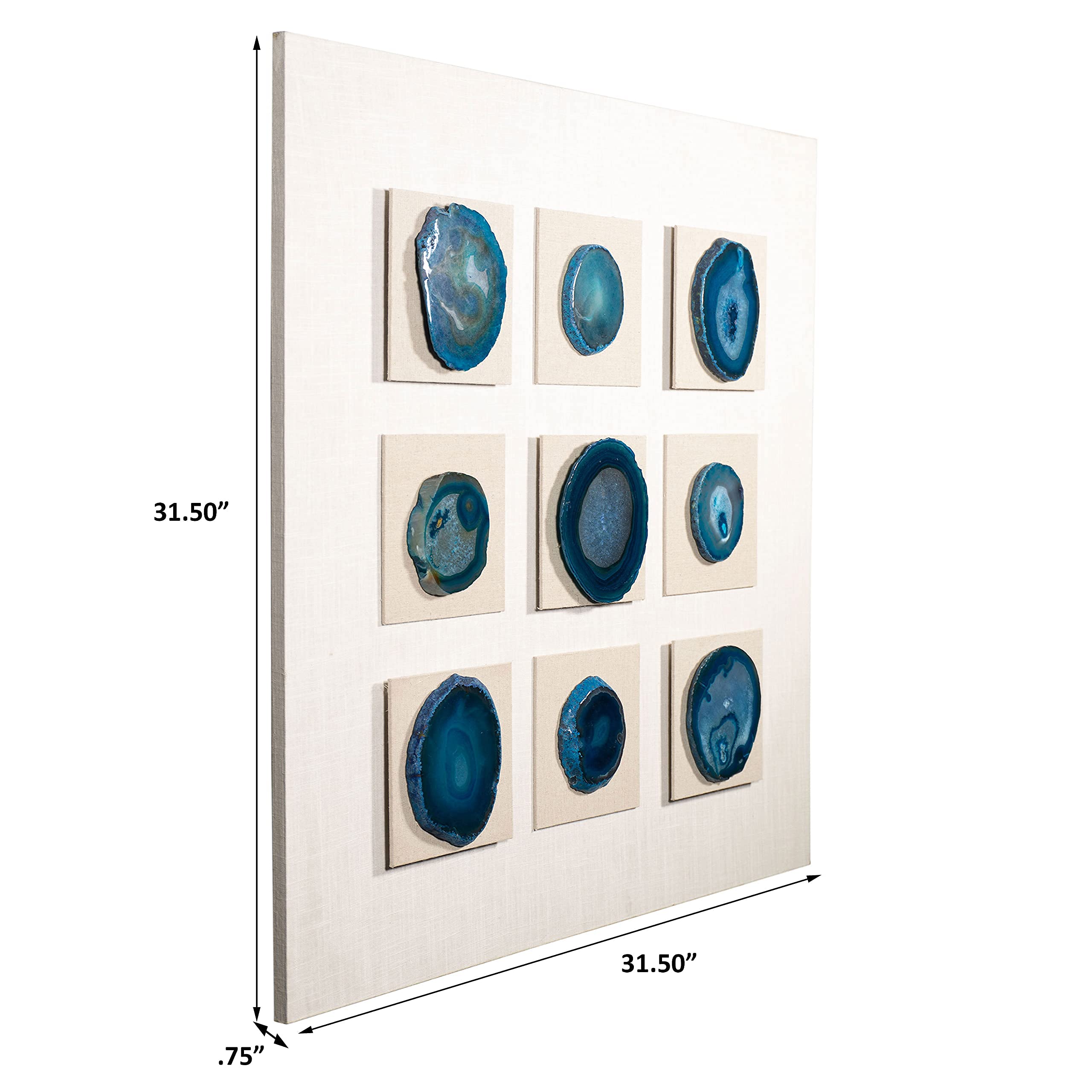 Huji 9-Pieces of Blue Agate Collections Wall Décor - Image 3