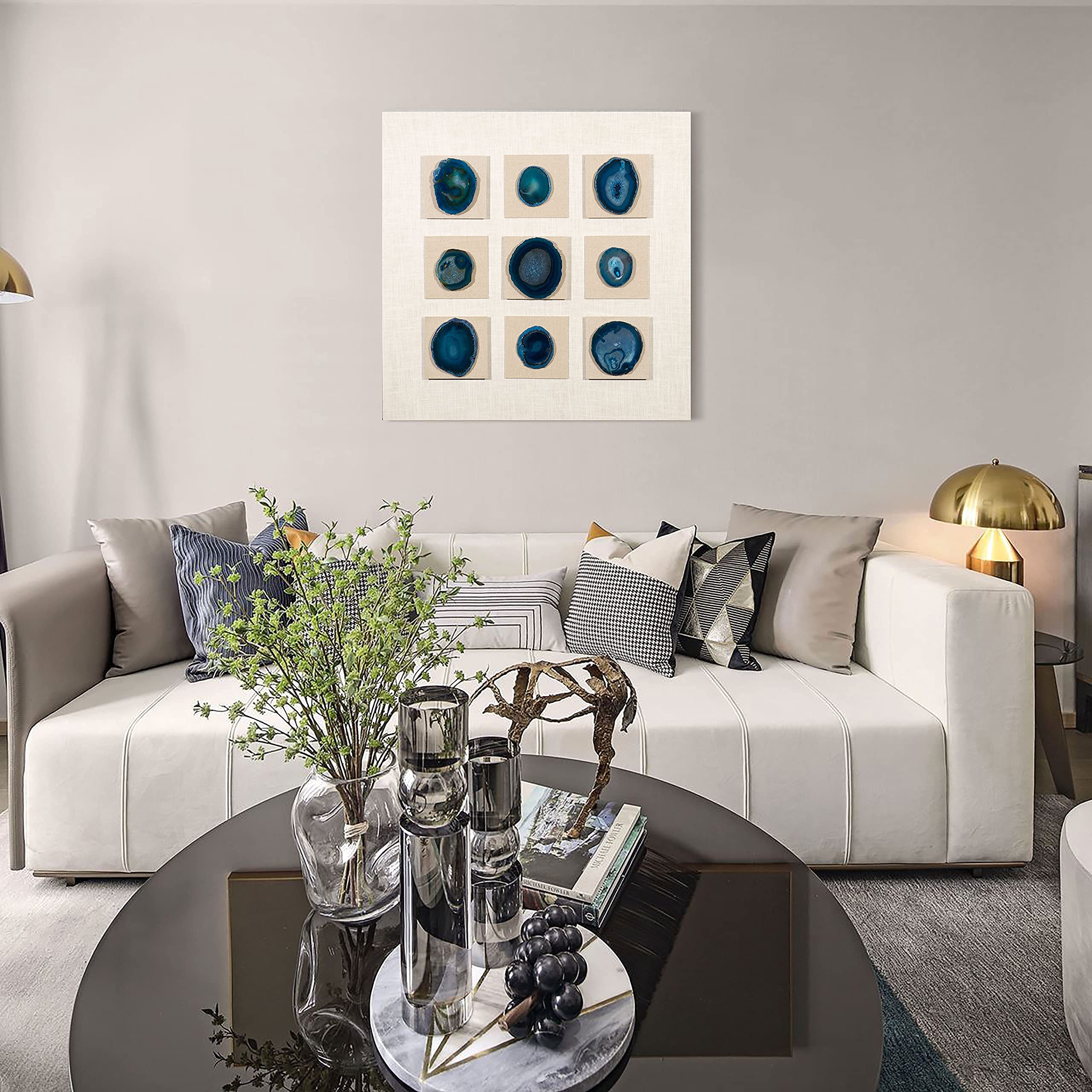 Huji 9-Pieces of Blue Agate Collections Wall Décor - Image 5