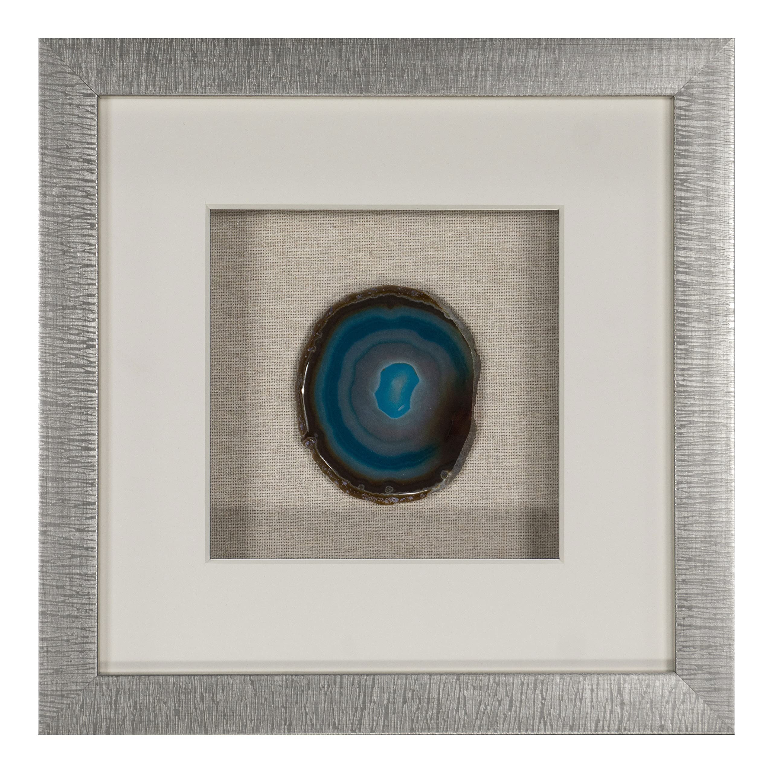 Huji Blue Agate Slice Shadow Box Wall Décor (2 Piece Set) - Image 3