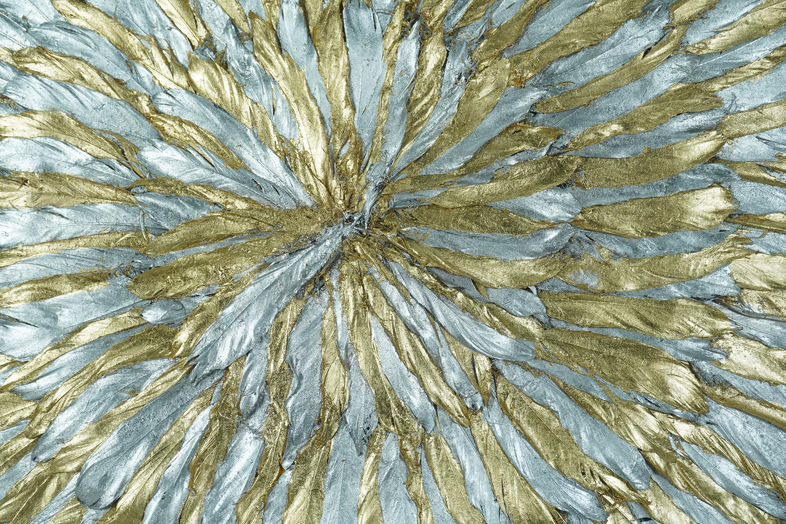 Huji Gold & Silver Feather Wreath Shadow Box Wall Décor - Image 4