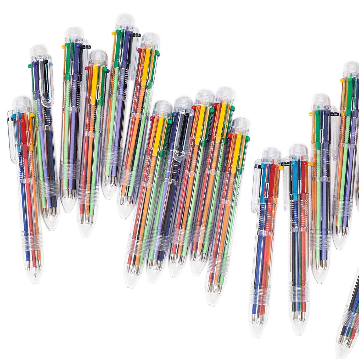 Huji Multicolor 0.5mm Ballpoint Pens for School Supplies Office Arts & Crafts Students Little Ones Party Favor Gift (Multicolor Retractable Pens – 18 PK 6 in 1) - Image 3