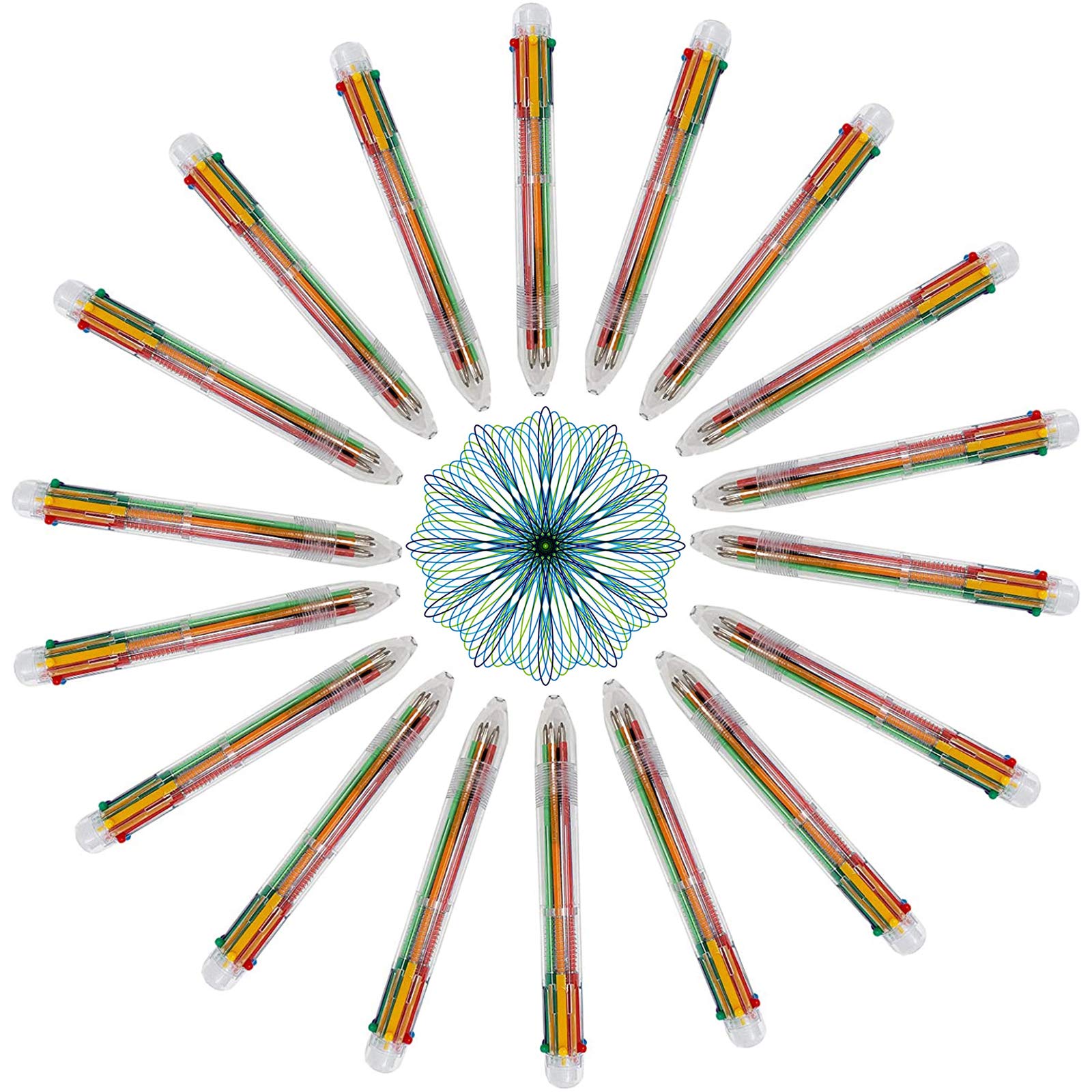 Huji Multicolor 0.5mm Ballpoint Pens for School Supplies Office Arts & Crafts Students Little Ones Party Favor Gift (Multicolor Retractable Pens – 18 PK 6 in 1) - Image 6