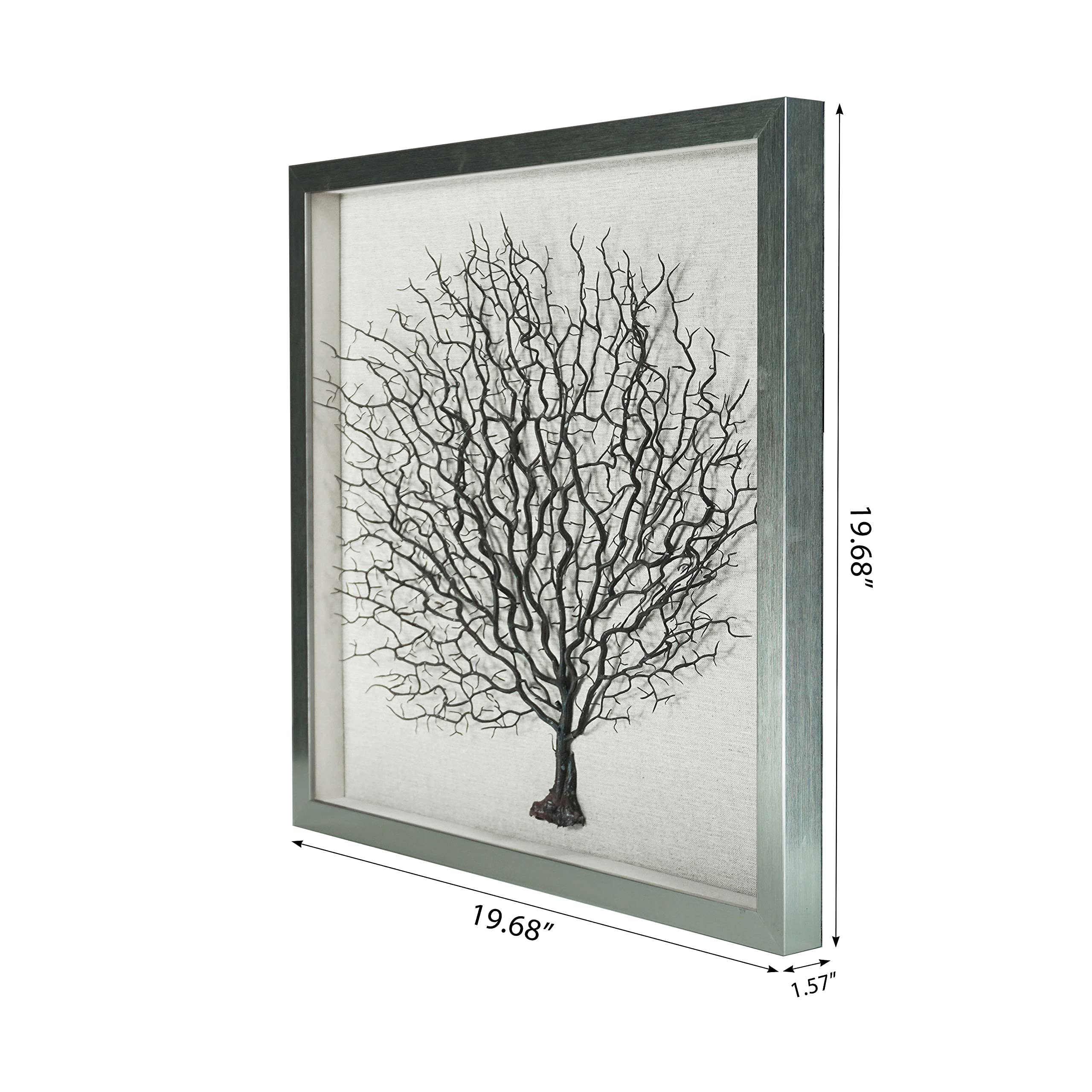 Huji Silver Tree Roots Shadow Box Wall Décor - Image 4
