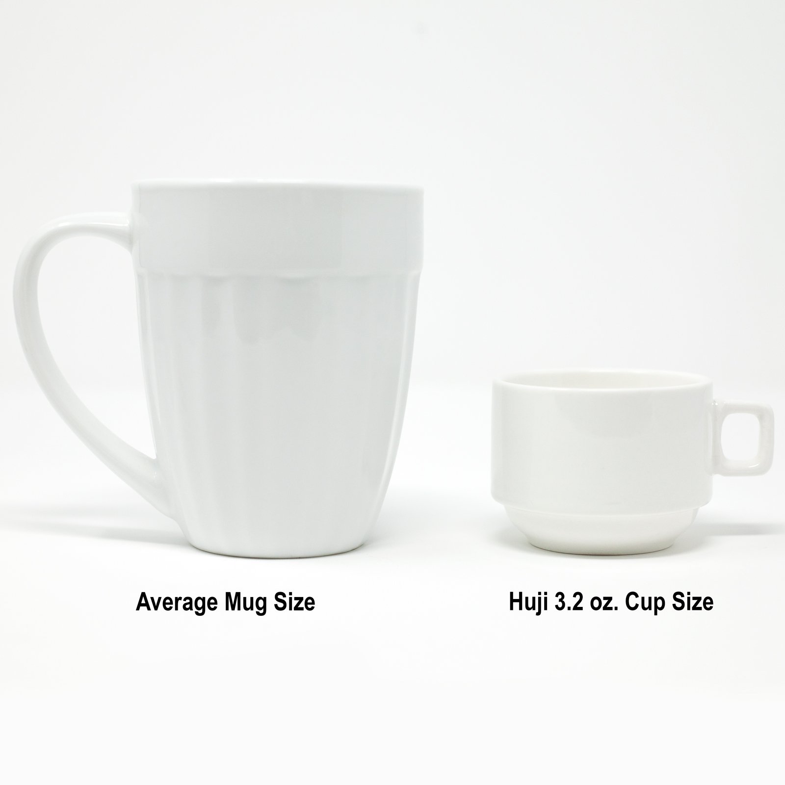 Huji Stack-able Porcelain 3.2 OZ Espresso Turkish Coffee Cups and Saucer Set with Chrome Rack (9 Piece Set) (1) - Image 6