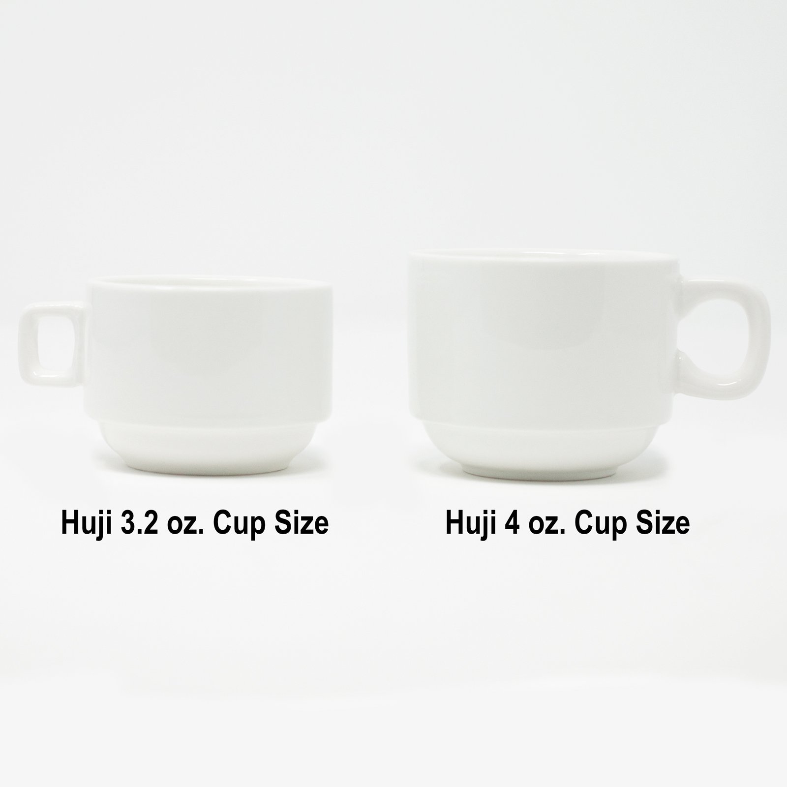 Huji Stack-able Porcelain 3.2 OZ Espresso Turkish Coffee Cups and Saucer Set with Chrome Rack (9 Piece Set) (1) - Image 9