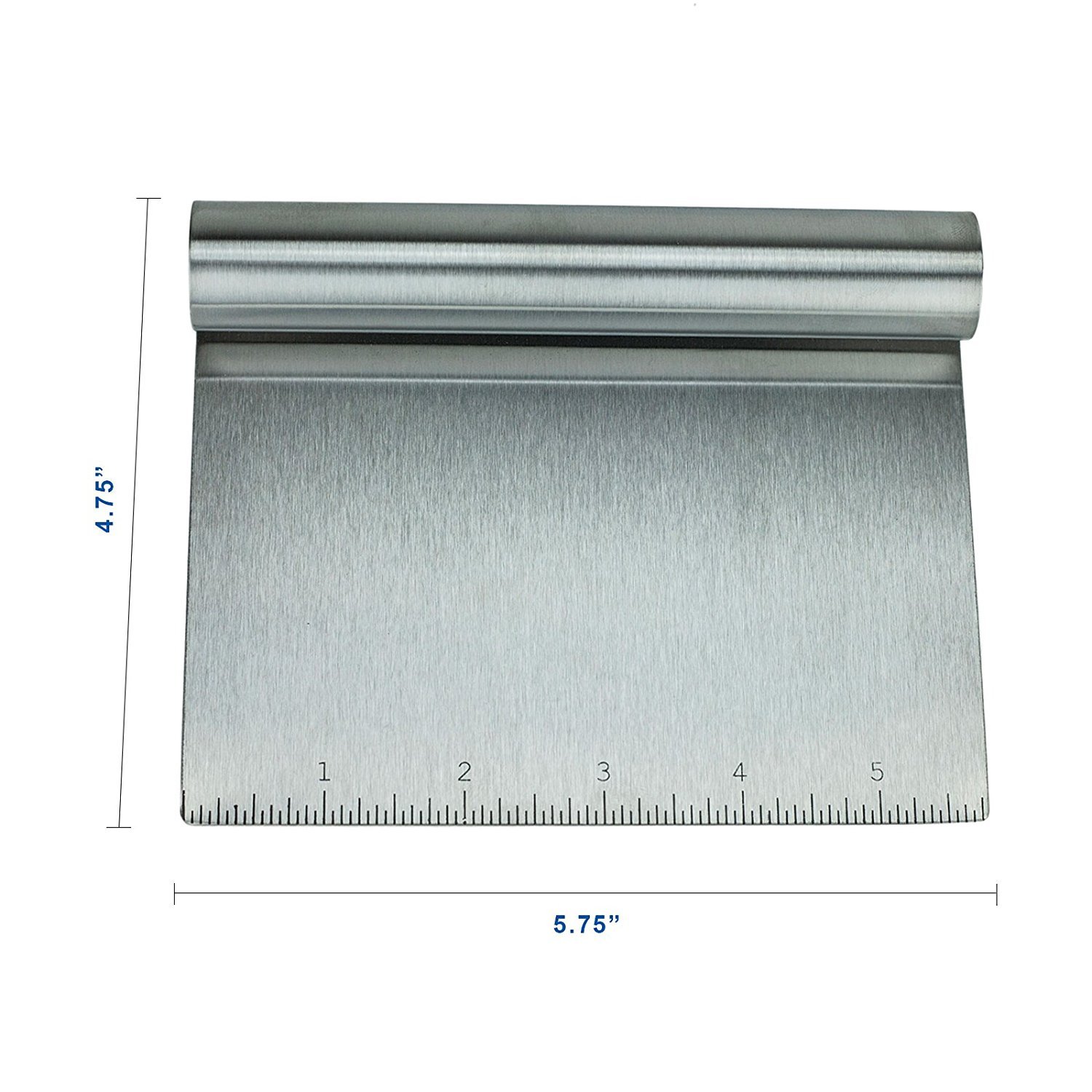 HUJI Stainless Steel Multi-Purpose Scrapper/Chopper With Ergonomic Handle (1 Pack, 5.75" X 4.75") - Image 3