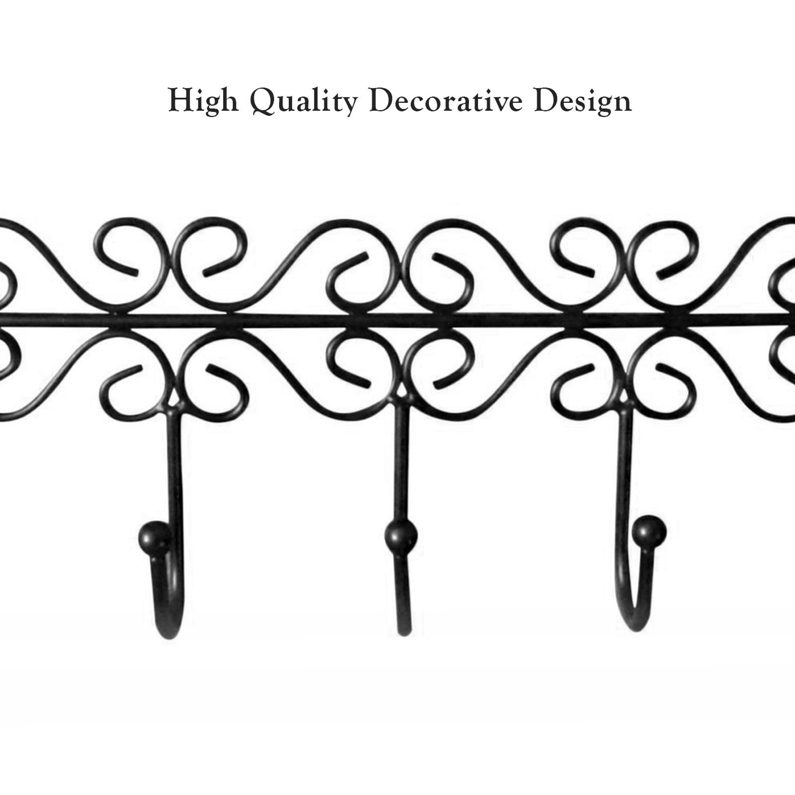 Huji Sturdy Over The Door 5 Hooks Clothes Hanger for Coats Hats Belts Organization Storage for Office or Home (1 Pack, Over The Door Hanger) - Image 3